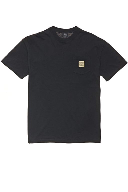 Stussy Mens Classic Gear Pocket SS T Shirt Black - NAHEP9841